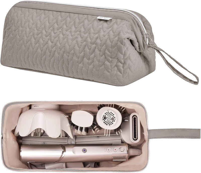 KarSyon Shark Flex Style Case for Airwrap Hair Dryer Brush Revlon Hair Tools Travel Bag Carrying Case Flat Curling Iron Organizer (Camel) - Image 2